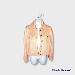 BAGATELLE COLLECTION Soft FAUX SUEDE CORAL HOUNDSTOOTH Blazer Sz xs